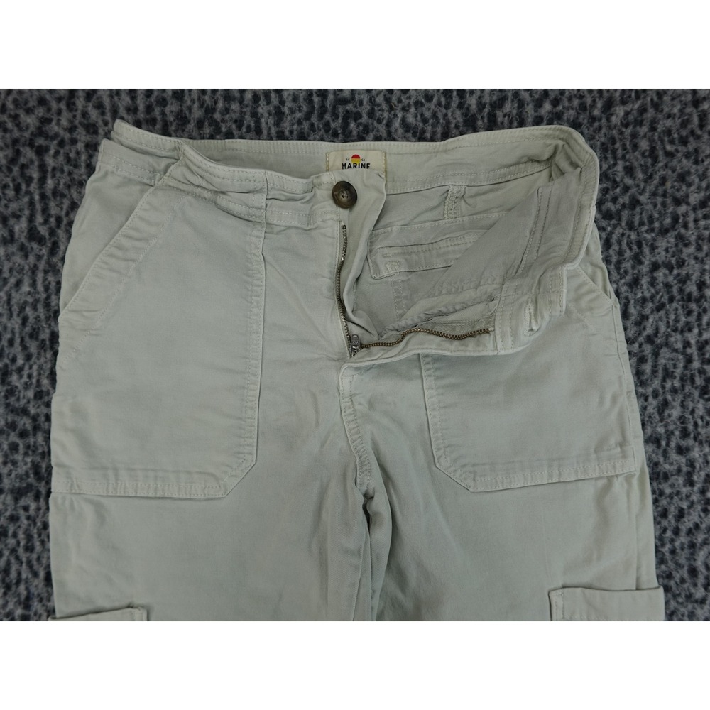Marine Layer Cargo Pants Womens 6 Beige Wide Leg Utility Cotton Blend - Picture 2 of 13